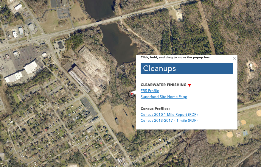 Clearwater Finishing, EPA Aerial